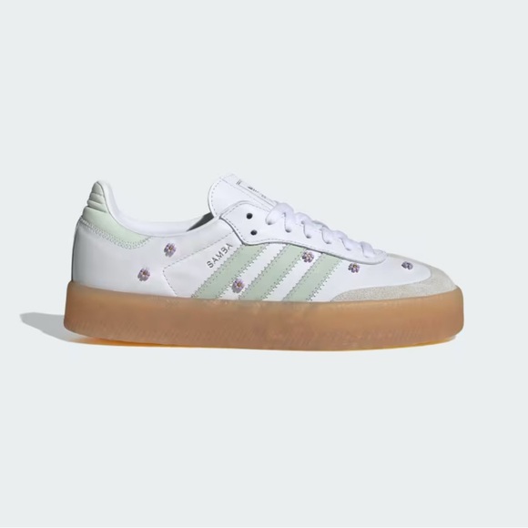 Adidas Sambae "Cloud White/Linen Green /Gum" (JS3954) Women’s Sneakers NWT Size6 - Picture 2 of 11